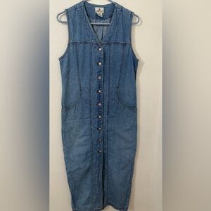 Liz Claiborne Blue Denim Button-Down Dress